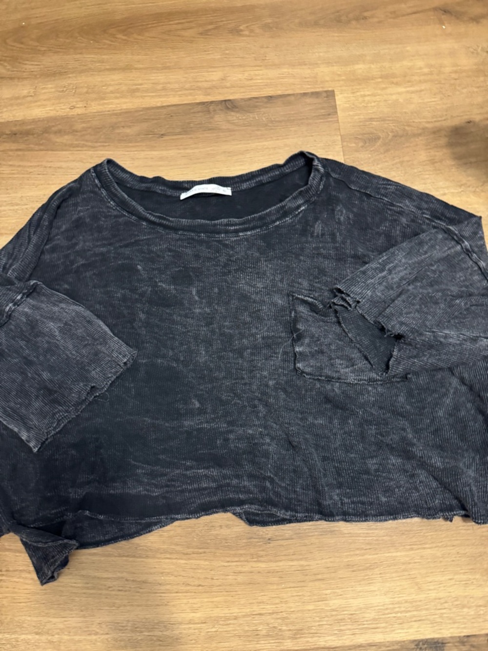 Altar'd State Black Ribbed Crew Top